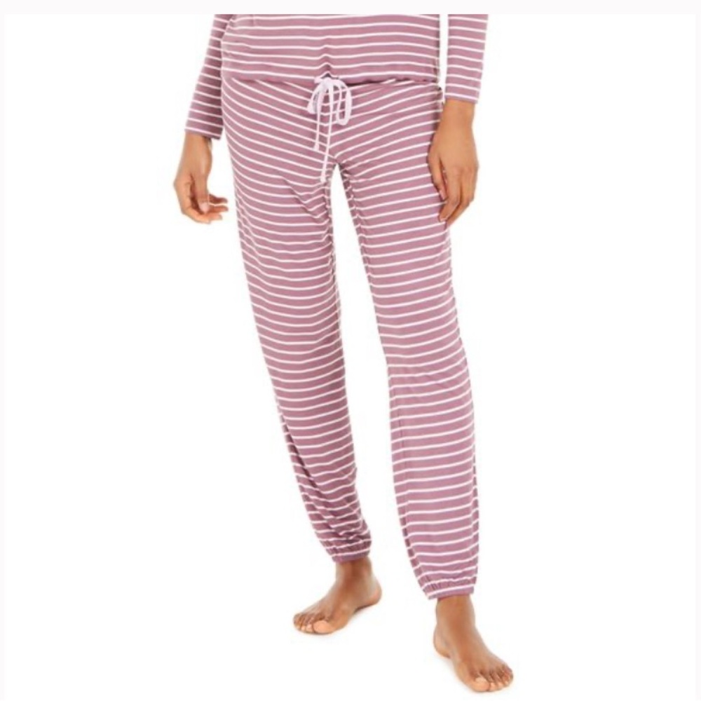 Journey Five | boutique blush tapered joggers with white stripes